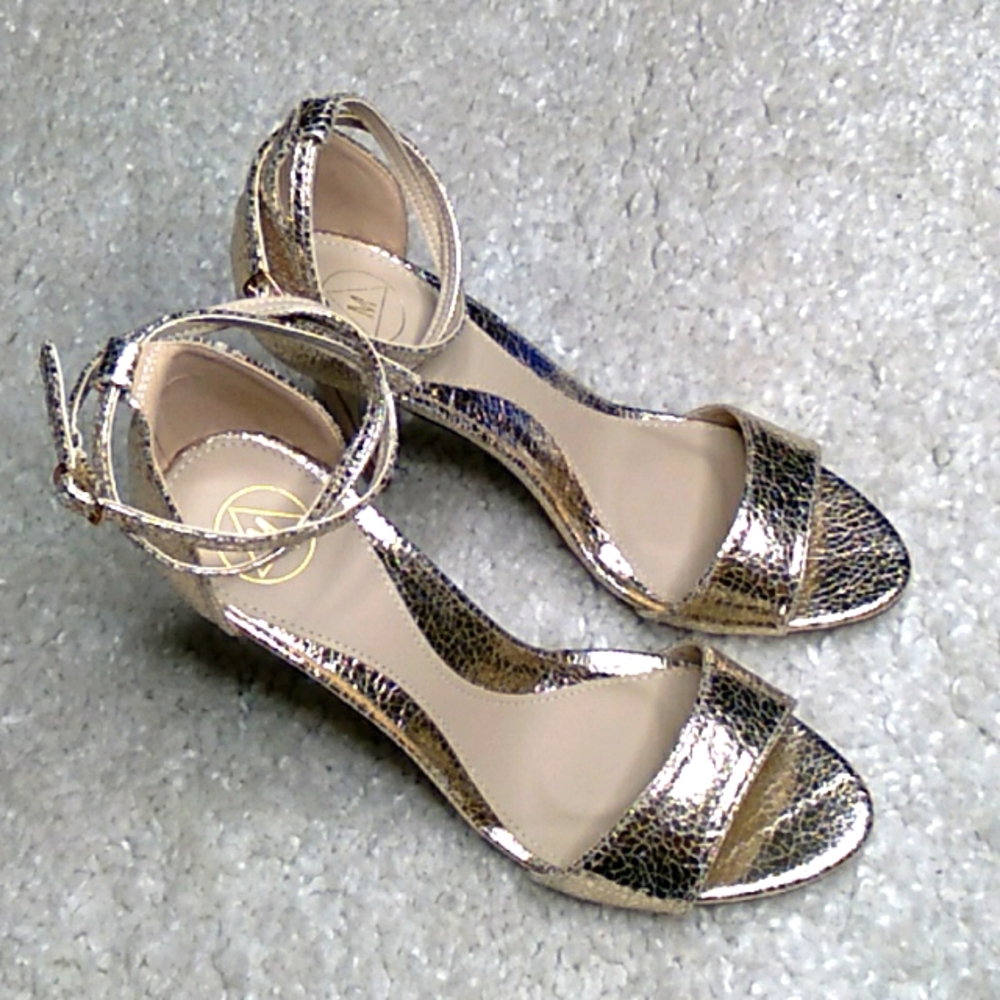 MISGUIDED  double strap crackeled print heels size 9.5 - Picture 14 of 16